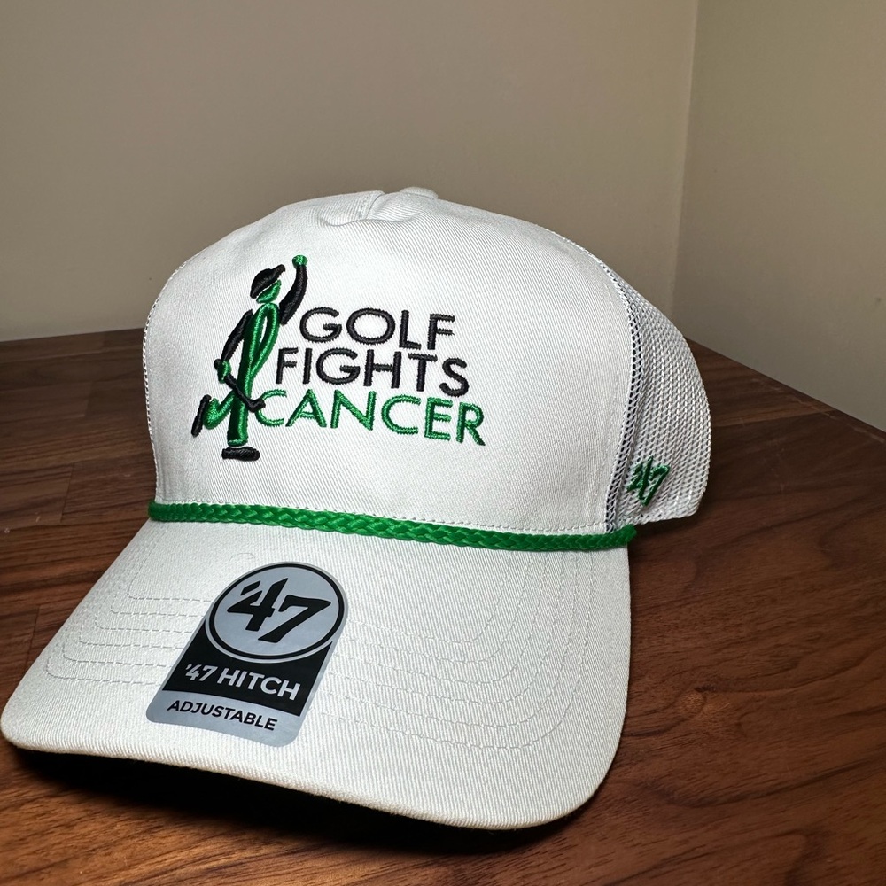 *NWT 47 Brand Golf Fights Cancer White and Green Cap